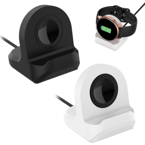 Dock Charger Adapter Stand Holder For Samsung Galaxy Watch 3 R840 R850 Active 2 40mm 44mm USB Charging Cable Silicone Bracket