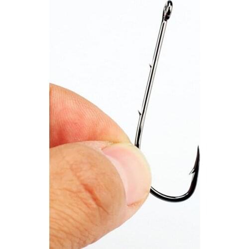 DYGYGYFZ 100pcs/lot High Carbon Steel Fishing Barbed Hooks Fishing Baitholder Jig Head Crank for Soft Worm Bass Pesca Fishhooks
