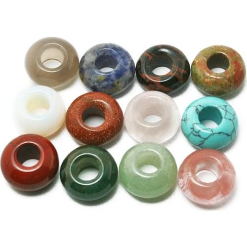 Hot Sale Assorted Large Hole European Beads Stone Charm fit for European Bracelets Hole Size:6mm BTB732