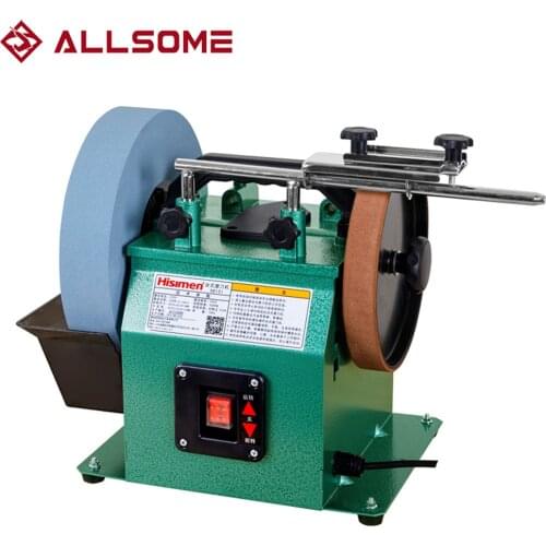 HISIMEN 10 Inch Positive and Negative White Fused Alumina Sharpener low Speed Grinder Polishing Machine Desktop Grinding Machine