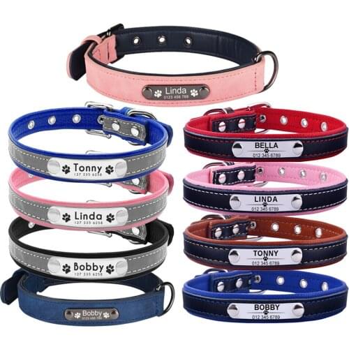 Small Large Personalized Dog Collar Product Dog Collars Custom Free Engraved Name ID Tag Nylon Plaid Boy Girl Unisex Dogs Collar