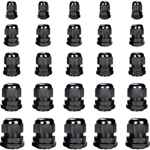 10pcs Seal Nylon Cable Gland Kit Outdoor Waterproof Ip68 Cable Gland Joints Adjustable Locknut Electrical Equipment Accessories