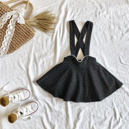 Hot Cute Knitted Suspender Dress Kids Baby Girls Dress Strap Sweater Overalls Tutu Dresses Clothes Casual Polka Dot Party Dress