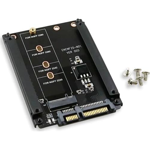Metal Case B+M Key M.2 NGFF SSD To 2.5 SATA 6Gb/s Adapter Card With Enclosure Socket M2 NGFF Adapter With 5 Screw