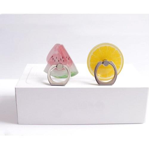 Cute Fruit Banana 360 Degree Finger Ring Mobile Phone Smartphone Watermelon Stand Holder For iPhone 6 7 plus with Package