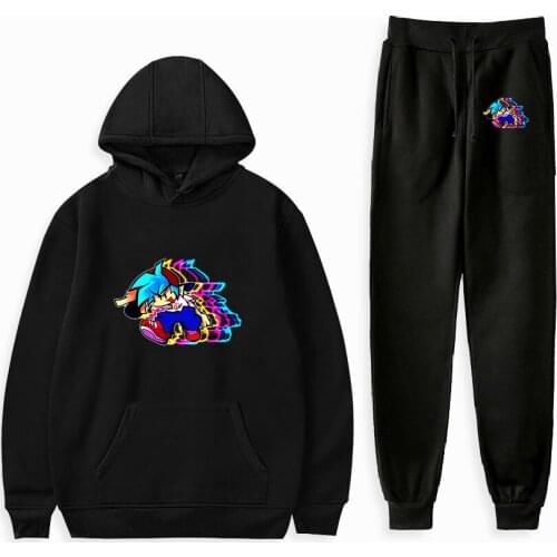Friday Night Funkin Print Fashion Fall Suit Hoodies Sportswear Hooded Sweatshirt + Ankle Banded Pant Two Piece Set street style