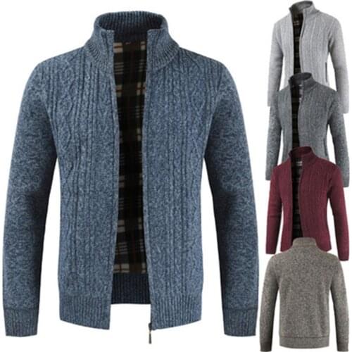 QSuper Spring&Autumn Men Sweaters Zipper Lines Casual Slim Mens Sweater Jackets Cardigan Male Winter Sweater Coat Standard Size
