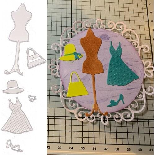 Womens Dress Set Metal Cutting Dies DIY Creative Scrapbooking Embossing Paper Card Making Album Decorative Tool Stamps Stencil