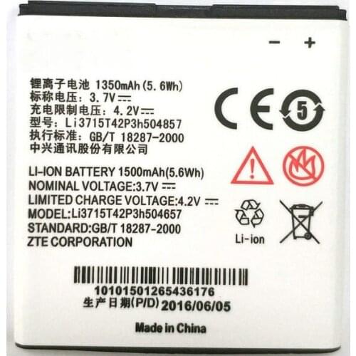 New Li3714T42P3h504857-H Battery Replacement For Beeline smart 2 / For ZTE U830 U812 V788D U788 Phone