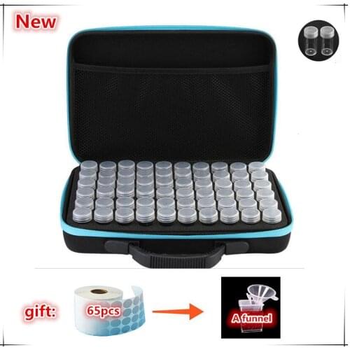 New 60 bottles of diamond painting box toolbox storage box luggage bracket handbag zipper design shockproof and durable gift