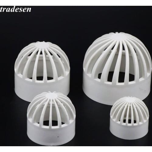 2-5Pcs I.D20-110mm PVC Vent Cap Filter Isolation Screen Water Tank Permeable Joint Aquarium Seafood Pool Overflow Pipe Fittings