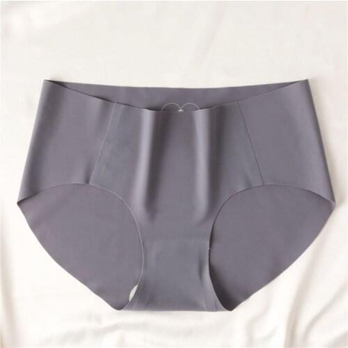 Sanderala Women Panties Ice Silk Seamless Underwear Female Middle Waist Sexy Large Size Seamless Comfortable Ladies Cotton Brief