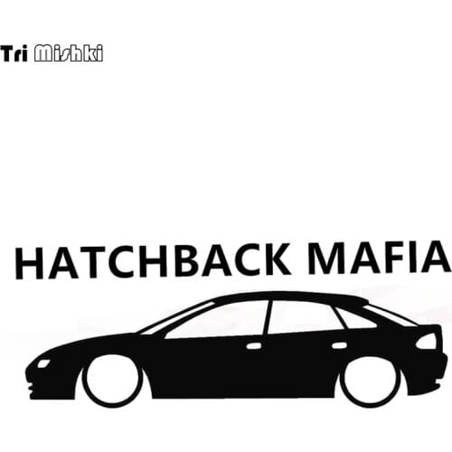 Tri Mishki HZX626# 24*9.2cm HATCHBACK MAFIA car stickers for Mazda 323 Vinyl Decals Accessories Car Sticker