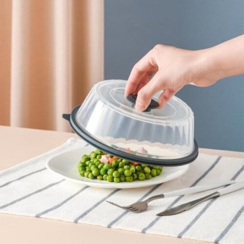 Fresh-keeping Lids Reusable Oil-proof Microwave Heating Multipurpose Anti-Sputtering Cover With Silicone Handle For Kitchen