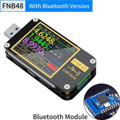 FNIRSI FNB48 With Bluetooth Type PD trigger Voltmeter Ammeter Current and Voltmeter USB Tester QC4 + PD3.0 2.0 PPS Fast Charging