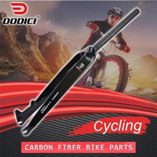 DODICI 3k Carbon Fiber Bicycle Fork Straight Tube 26/27.5/29 Inch Disc Brake Road Mountain Bike Hard Fork Bicycle Accessories