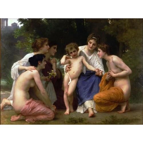 Handmade Oil painting reproduction L'admiration aka Admiration by William Bouguereau
