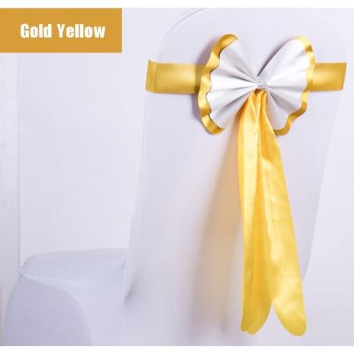 50pcs/lot Modern Luxury Conference/Outdoor Show Decorative Bow Tie Chair Sash For Wedding Party Banqut Chair Back Decor Cover