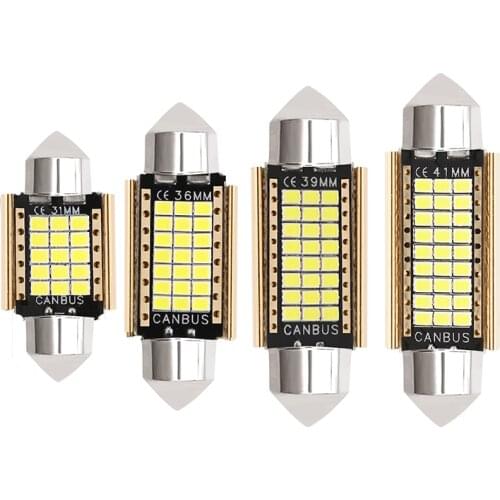 6pcs LED Car Interior Doom Lamp Festoon 36mm 31mm 39mm 41mm C5W C10W Car Styling Light