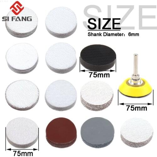 75mm 3 Inch Sander Disc Sanding Discs 80-3000Grit Paper with 3Inch Abrasive Polish Pad Plate + 1/4 Inch Shank+sponge mat