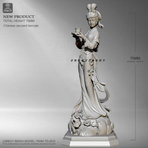 75mm Resin model kits Northern Song Ladies DIY self-assembled TD-2512