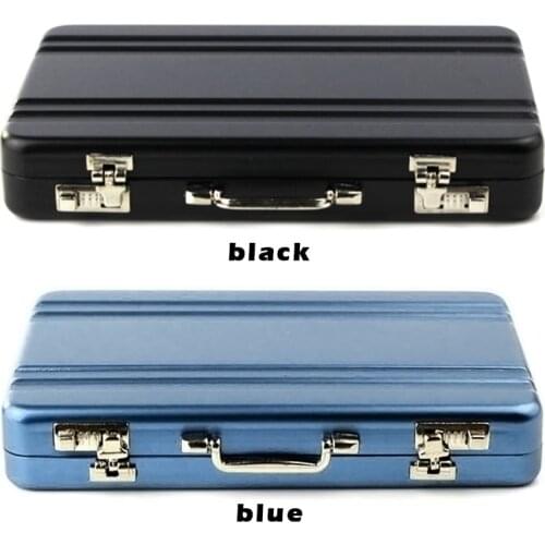 Accessories Solid Gift Mini Aluminum Suitcase Shaped Business Card Holder Easy Carry Convenient Use