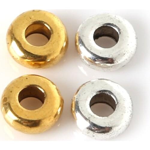 20pcs /lot Antique Tibetan Beads Metal Silver Color Decorative Pattern Loose Spacer Beads For DIY Jewelry Making Finding 3x6mm