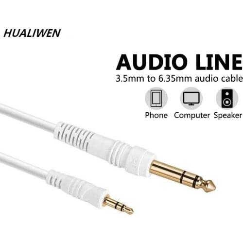 Audio Cable 3.5mm to 6.35mm Male to Male Stereo Auxiliary Cable, Suitable For Telephone And Computer To Mixer 6.35 Adapter