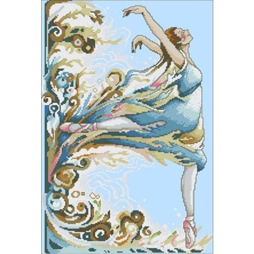 Ballet girl by the sea patterns counted 11CT 14CT 18CT Cross Stitch Set DIY Cross-stitch Kits Embroidery Needlework Home Decor
