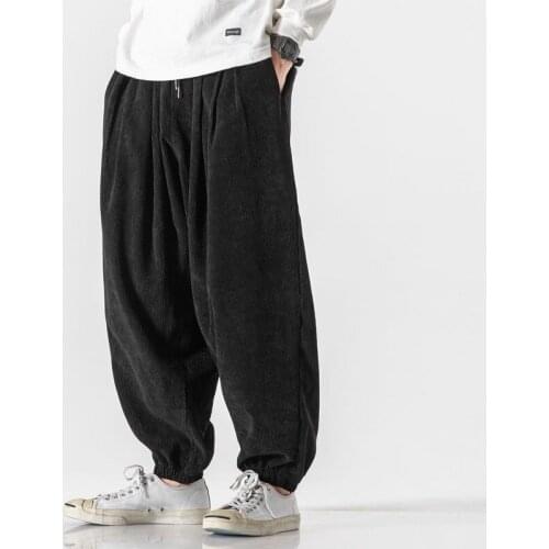 Corduroy Trousers Loose hip hop Men Casual Pants Streetwear Fashions Joggers Pants Korean Style Clothes Clothing Sweatpants male