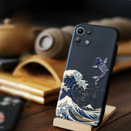 Black Phone Case For Xiaomi Mi11 Lite Cases Cover Mi 8 9 11Ultra 9T 10T Pro Poco X3 nfc M3 F3 X3Pro Coque 3D Wave Soft Back Capa