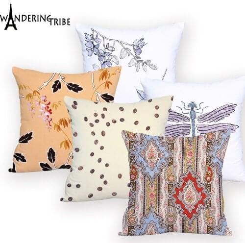 Flower Housse Pillowcase for Car Seat Fashion Cushions Cover Geometirc Throw Pillows on The Decorative Personalized