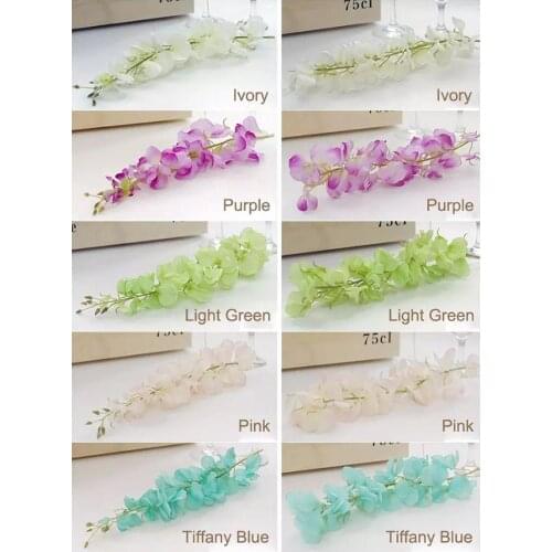Free shipping Elegant Artificial Silk Flower Wisteria Vine Rattan DIY Garland For Wedding Centerpieces Decorations Home Ornament