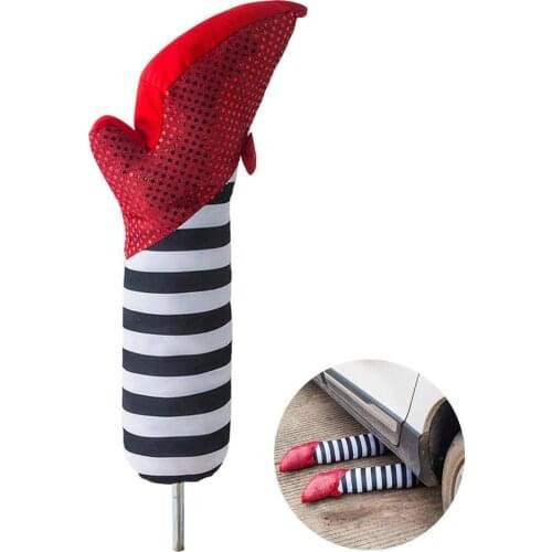 Halloween Witch Striped Prosthetic Retractable Leg Heels Yard lawn Party Scary Prank Decoration Props