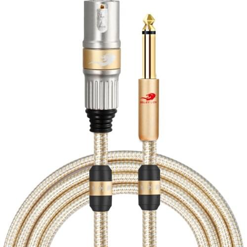 3-Pin) XLR Male to 1/4 Inch TS Mono Male Jack Audio Cable for Amplifier Speakers Mixer Consoles Soundbox Microphone Cords