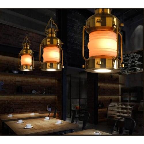 Kerosene lamp Hanging Glass Shade Pendant Lamp Lights E27 LED For Kitchen Restaurant Living Room