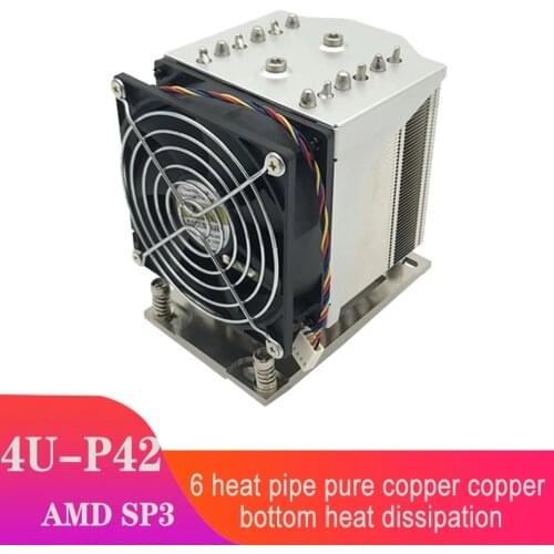 COOLSERVER P42 4U 6 Heatpipe Server CPU Cooler 250W Workstation/Server Heatsink for AMD SP3