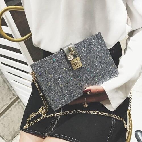 Small square bag 2021 new arrival new small bag shoulder bag sequin box chain bag trend