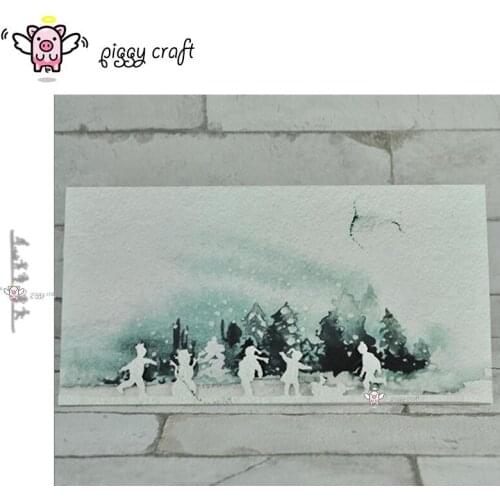 Piggy Craft metal cutting dies cut die mold Children fight snow edge Scrapbook paper craft knife mould blade punch stencils dies
