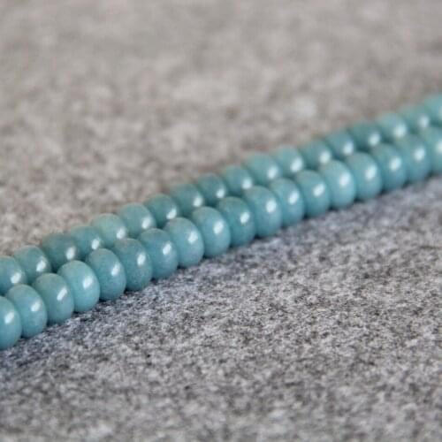 Min Order1)5x8mm New Faceted light blue beads chalcedony beads Round DIY Beads stones 15" Jewelry making design wholesale