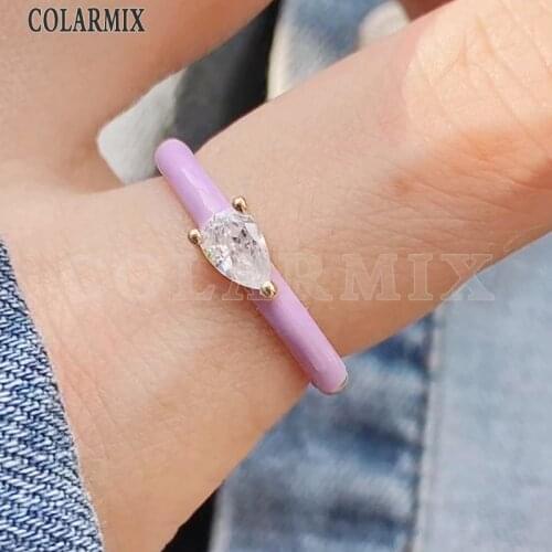 8 Piece Enamel Colorful rings Fashion Crystal rings party ring Mix color Fashion jewelry rings 51717