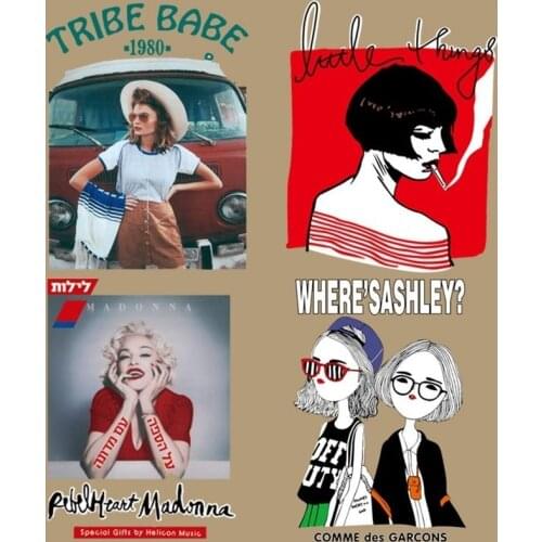 Fine Beautiful Girls Shape Heat Transfer Stickers A-level Washable Iron On Applique For T-shirt Dresses DIY Clothes Decoration