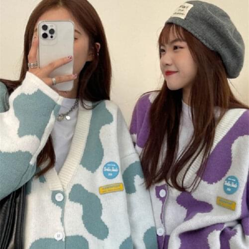 Autumn and Winter New Gentle Soft Girl Cute Knitting Cardigan Korean Sweater Female Student Top Baggy Coat