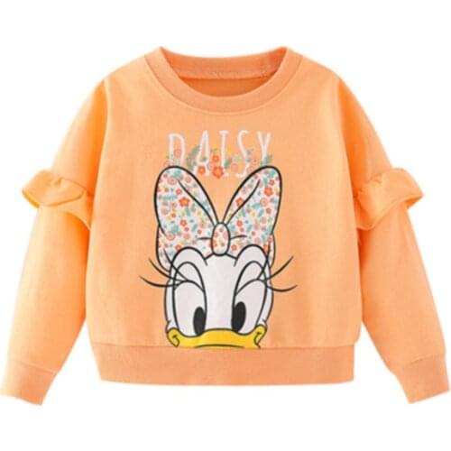 Autumn Kids Clothes Daisy Duck Korean Cute Little Girls Tops Spring Toddler Children Sweatshirt 2-7 Years Pretty Costume