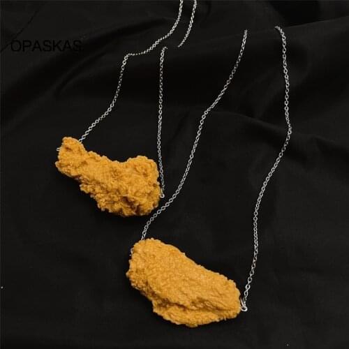 Simulation Fried Chickens Pendant Realistic Food Necklace Durable Neck Chain Gift VL