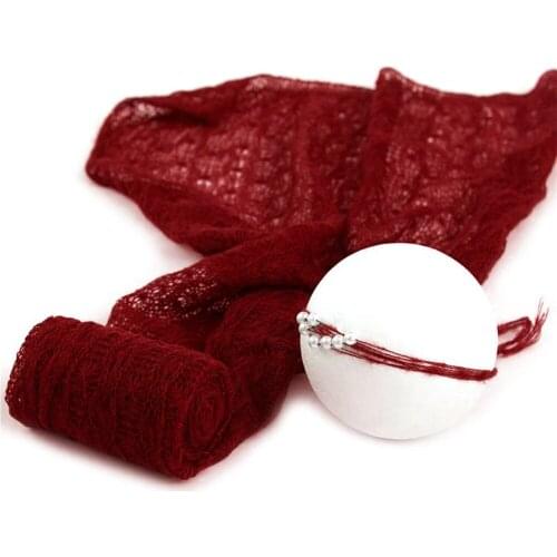 Sale! A Set Photo Shooting 150x40CM Stretchy Knit Mohair Wrap and Infant Pearl Headband for Newborn Baby Photography Accessories