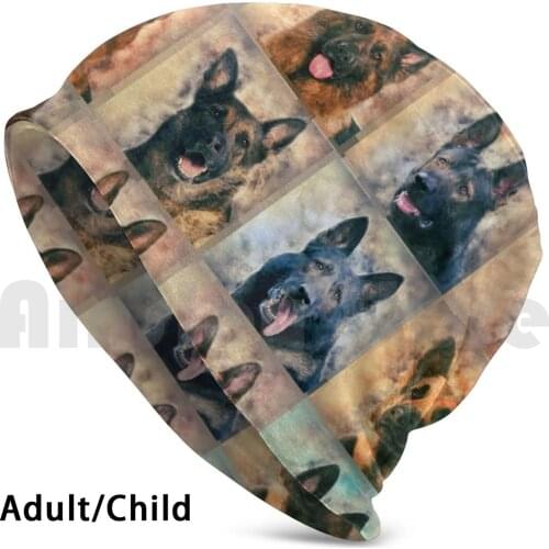 German Shepherd Dogs-Gsd-Mosaic Beanies Knit Hat Hip Hop Gsd German Shepherd German Shepherd Love Gsd