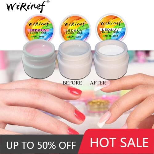 WiRinef 8ml 3 Colors Nail Extension Gel Uv Builder Gel LED UV Lamp for Nails Manicure Transparent Nail Extension Gel