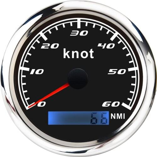 85mm 60 KnotWaterproof GPS Chrome Speedometer Gauge Odometer For Boat