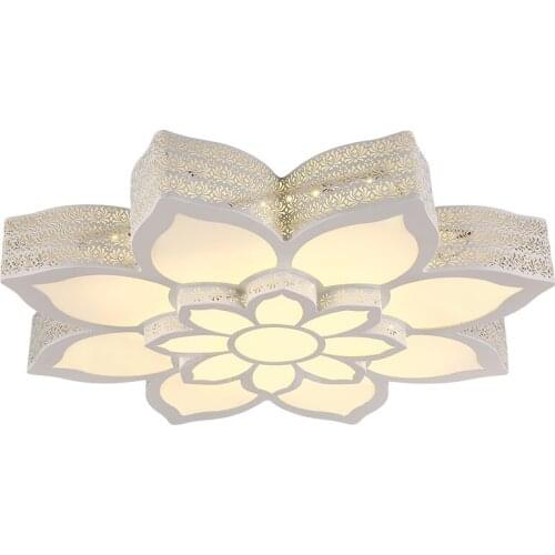 Iron Ceiling Lamp Lotus Style Living Room Bedroom LED Modern Simple Round Study Restaurant Creative Lighting CL